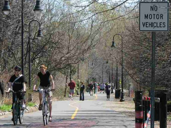 Bicyclists on Somerville Community Path