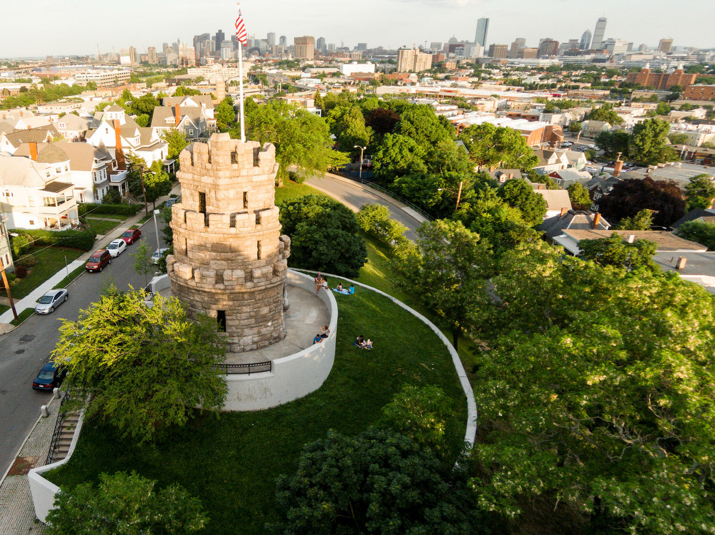 Aerial image of Prospect Hill Tower and Park