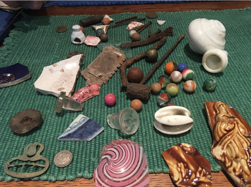 Artifacts uncovered during the preservation process