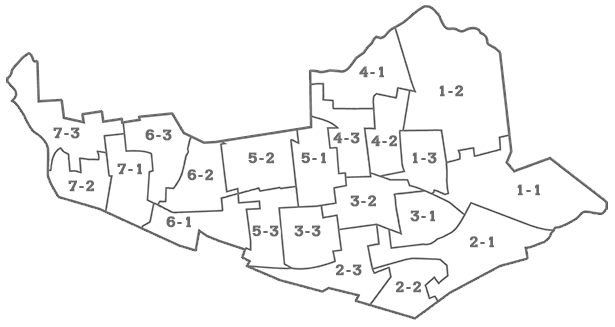 Ward and precinct map