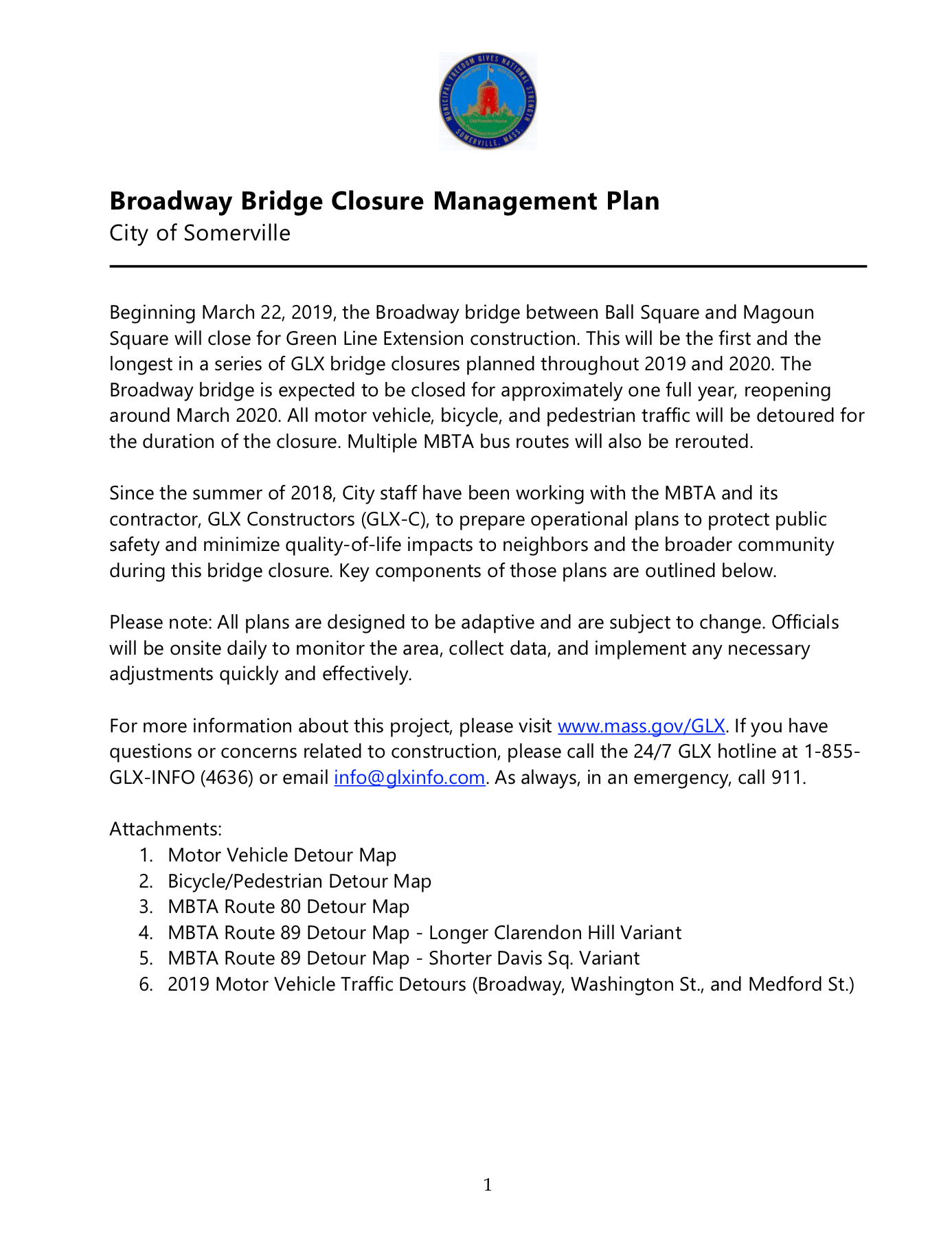 Broadway Bridge Closure Management Plan