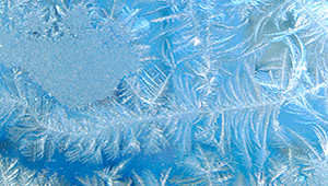 Layer of frost on glass