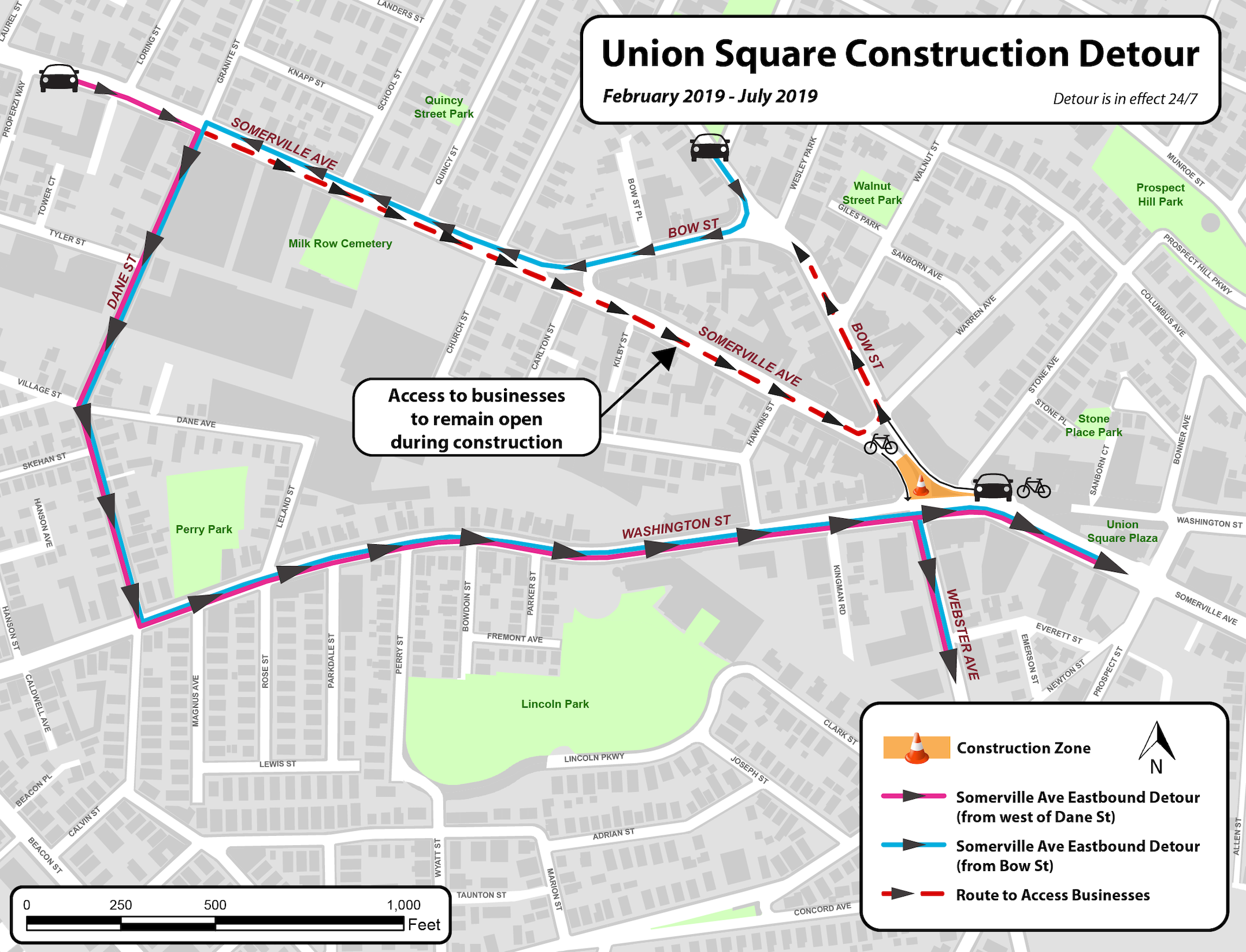 USQ construction detours for motor vehicles and bikes (refer to linked PDF)